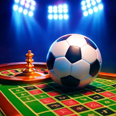 Football stadium lights above a green roulette layout in Football Cup Roulette (Iconic 21).